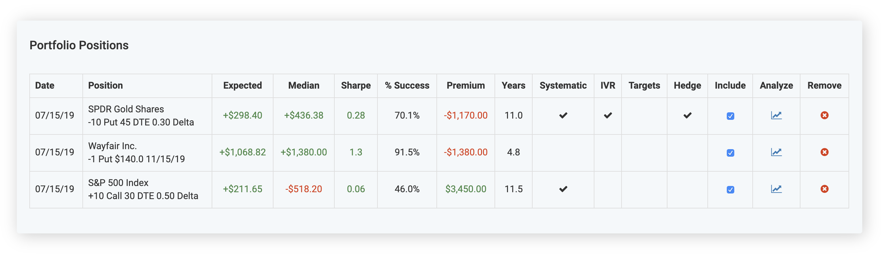 Portfolio Positions Screenshot