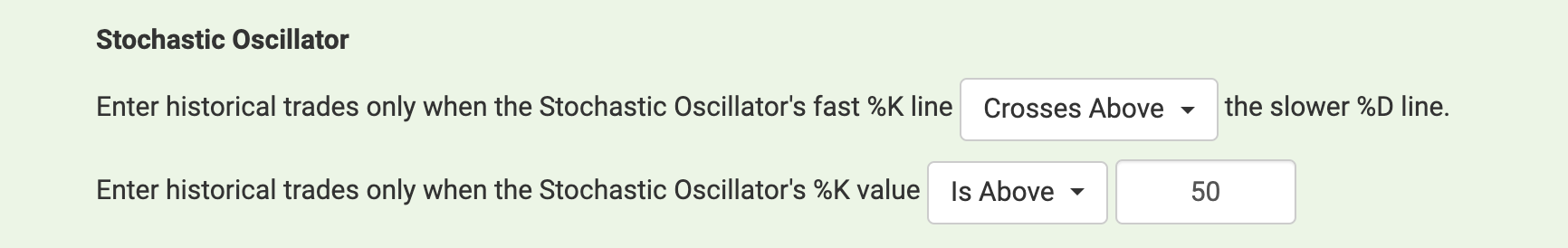 Stochastic Oscillator Screenshot